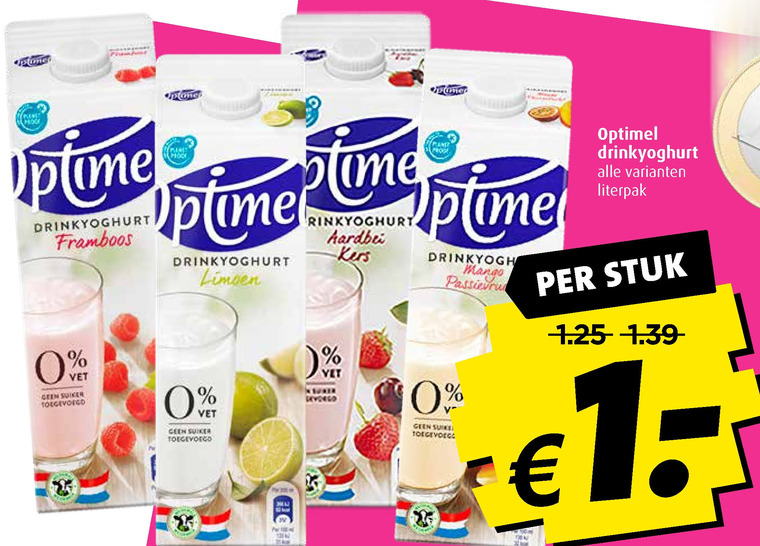 Optimel   drinkyoghurt folder aanbieding bij  Boni - details