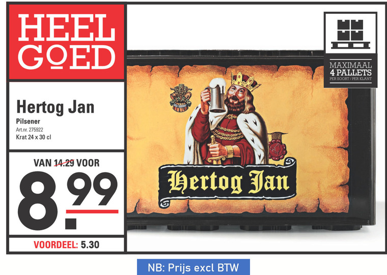 Hertog Jan krat bier folder aanbieding bij Sligro details