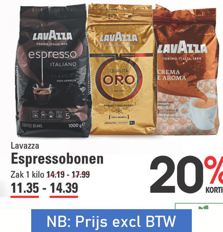 Lavazza   koffiebonen folder aanbieding bij  Sligro - details