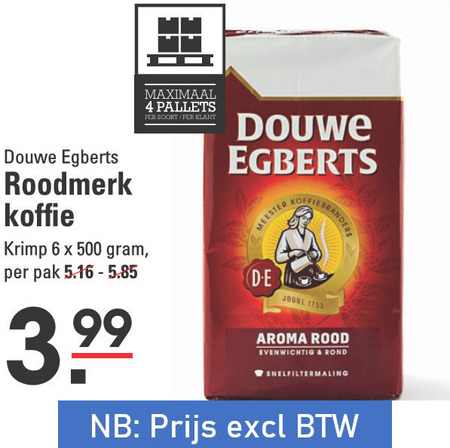 Douwe Egberts   koffie folder aanbieding bij  Sligro - details