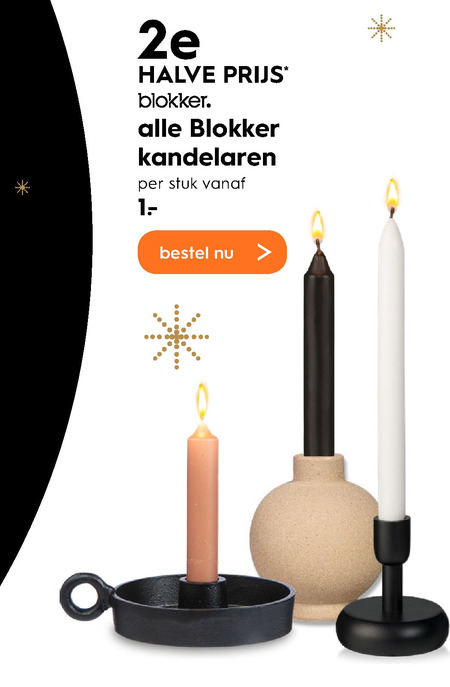 Onderwijs kolonie Onveilig Blokker Huismerk kandelaar folder aanbieding bij Blokker - details