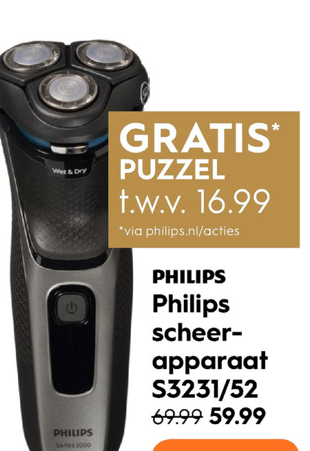 Philips   elektrisch scheerapparaat folder aanbieding bij  Blokker - details