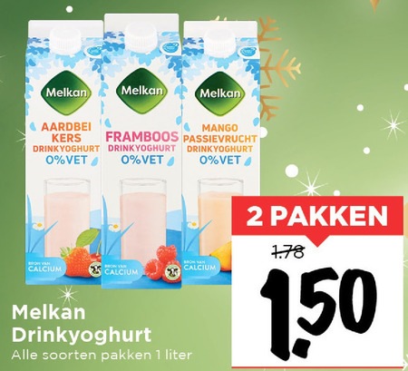 Melkan   drinkyoghurt folder aanbieding bij  Vomar - details