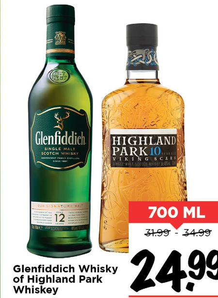 Glenfiddich   whisky folder aanbieding bij  Vomar - details