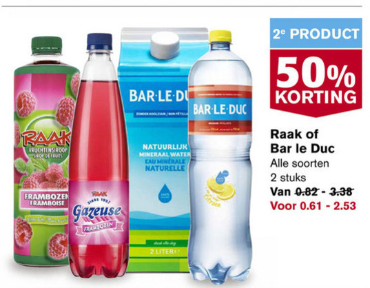 Raak   limonadesiroop, fruitdrank folder aanbieding bij  Hoogvliet - details