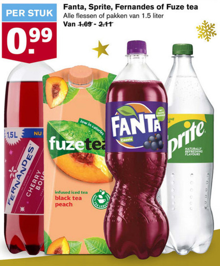 Fernandes   ice tea, frisdrank folder aanbieding bij  Hoogvliet - details