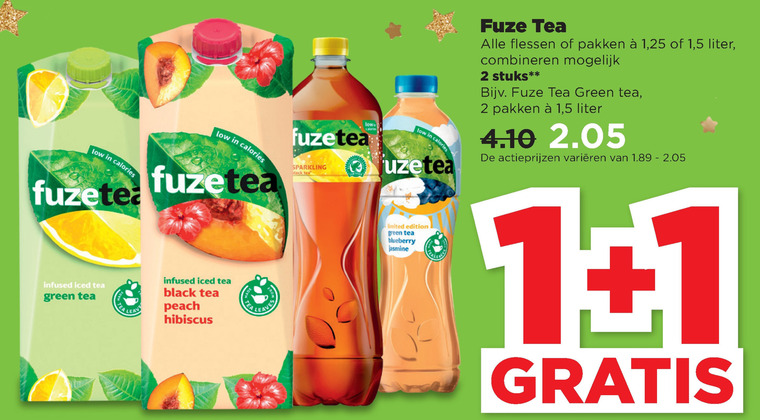 Fuze Tea   ice tea folder aanbieding bij  Plus - details