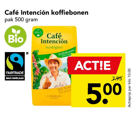 Cafe Intencion   koffiebonen folder aanbieding bij  Deen - details