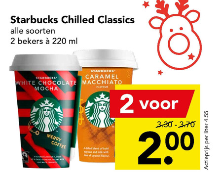 Starbucks   ijskoffie folder aanbieding bij  Deen - details