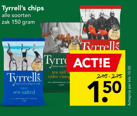 Tyrells   chips folder aanbieding bij  Deen - details