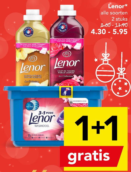 Lenor   wasverzachter, wasmiddel folder aanbieding bij  Deen - details