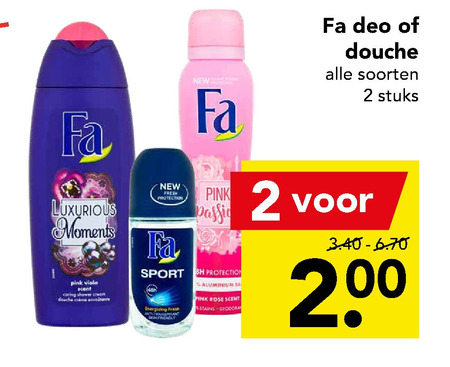 Fa   douchegel, deodorant folder aanbieding bij  Deen - details