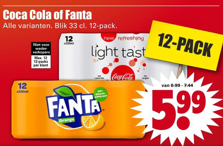 Coca-Cola   frisdrank, cola folder aanbieding bij  Dirk - details