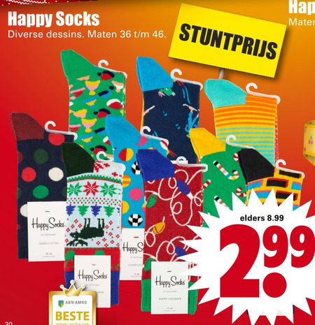 Happy Socks   damessok, herensokken folder aanbieding bij  Dirk - details