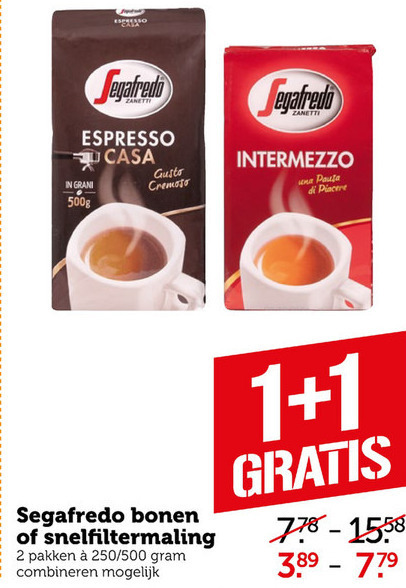 Segafredo   koffie, koffiebonen folder aanbieding bij  Coop - details