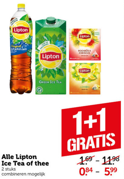 Lipton   ice tea, thee folder aanbieding bij  Coop - details