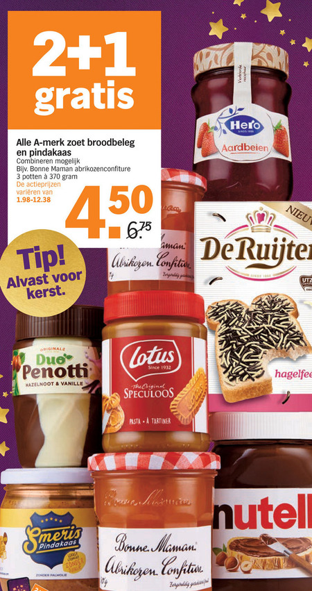 Alle merken   honing, hazelnootpasta folder aanbieding bij  Albert Heijn - details