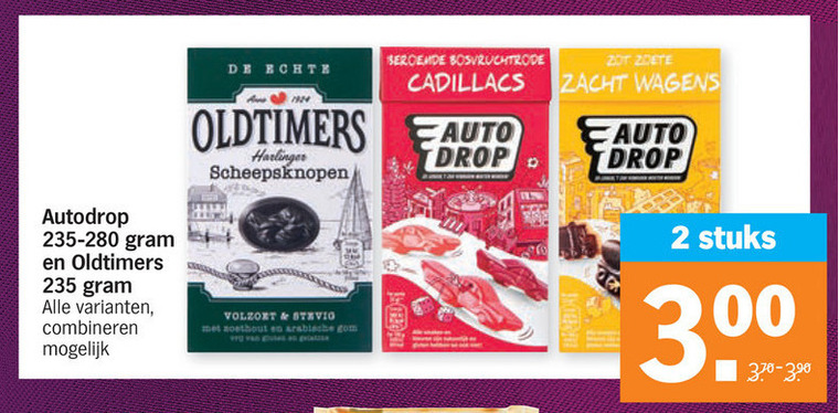 Oldtimers   drop, snoep folder aanbieding bij  Albert Heijn - details