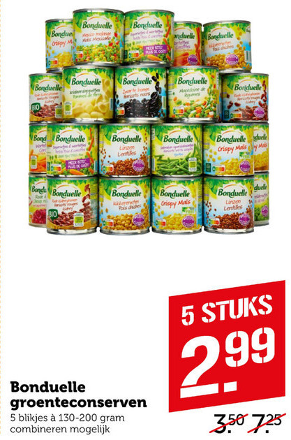 Bonduelle   groenteconserven folder aanbieding bij  Coop - details