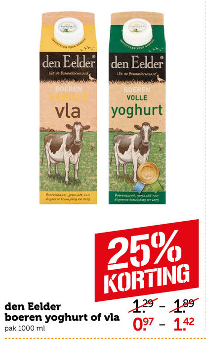 Den Eelder   vla, yoghurt folder aanbieding bij  Coop - details