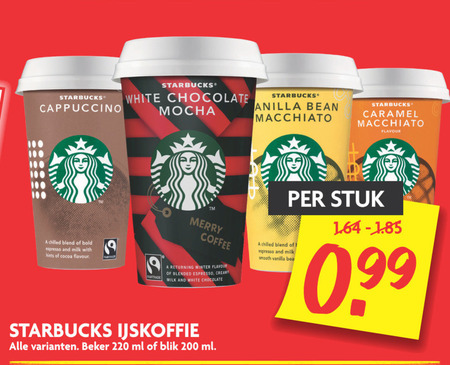 Starbucks   ijskoffie folder aanbieding bij  Dekamarkt - details