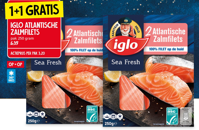 Iglo   zalmfilet folder aanbieding bij  Jan Linders - details