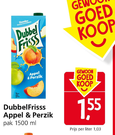 Dubbelfrisss   fruitdrank folder aanbieding bij  Jan Linders - details