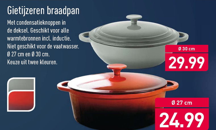 distillatie Niet doen Lief braadpan folder aanbieding bij Aldi - details