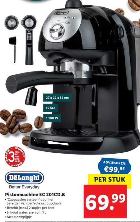 DeLonghi   espressoapparaat folder aanbieding bij  Lidl - details