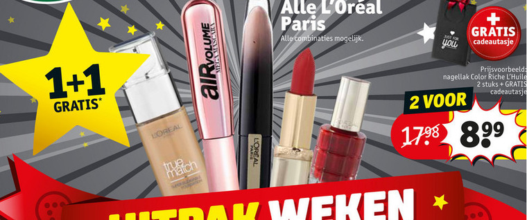 L Oreal   mascara, foundation folder aanbieding bij  Kruidvat - details