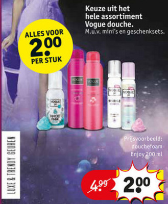 Vogue   douchegel folder aanbieding bij  Kruidvat - details