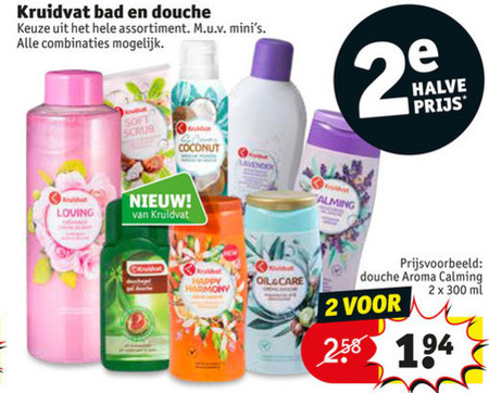 douchegel, badschuim folder bij Kruidvat - details