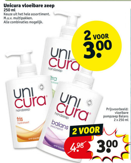 Unicura   handzeep folder aanbieding bij  Kruidvat - details