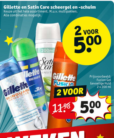 Gillette Satin Care   scheerschuim, scheergel folder aanbieding bij  Kruidvat - details