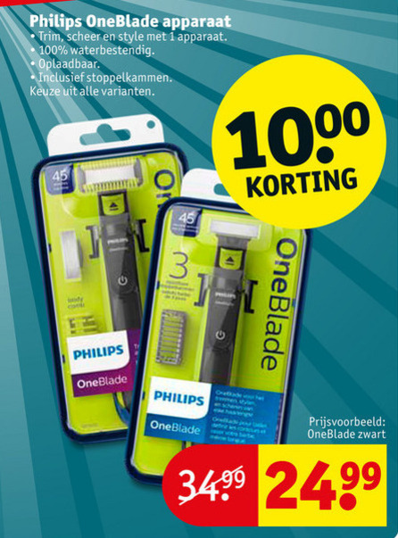 Philips   elektrisch scheerapparaat folder aanbieding bij  Kruidvat - details