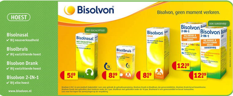 Bisolvon   hoestsiroop folder aanbieding bij  Kruidvat - details