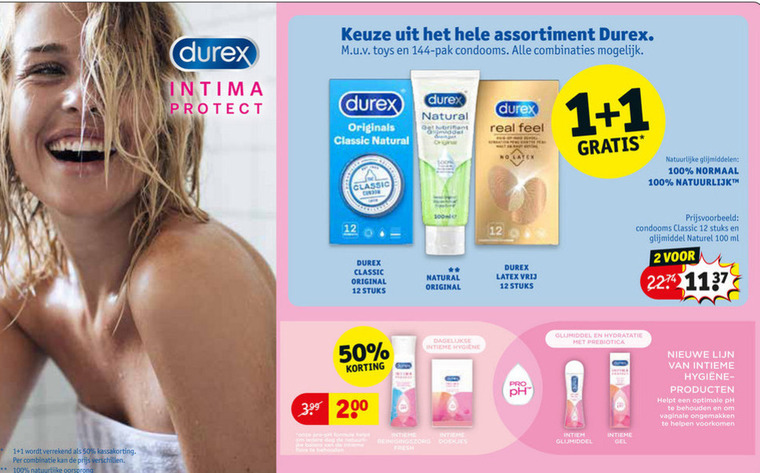 Durex   dameshygiene, condooms folder aanbieding bij  Kruidvat - details