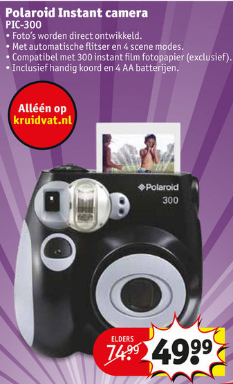 Polaroid   instantfotocamera folder aanbieding bij  Kruidvat - details