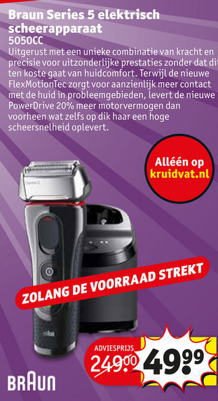 Braun   elektrisch scheerapparaat folder aanbieding bij  Kruidvat - details