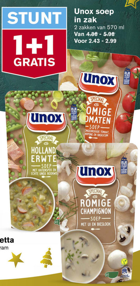 Unox   soep folder aanbieding bij  Hoogvliet - details