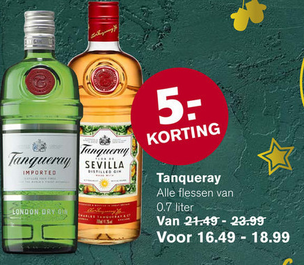 Tanqueray   gin folder aanbieding bij  Hoogvliet - details