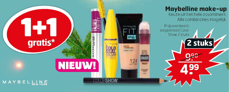 Maybelline   oogschaduw, cosmetica folder aanbieding bij  Trekpleister - details