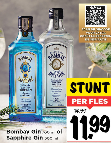 Bombay Sapphire   gin folder aanbieding bij  Vomar - details