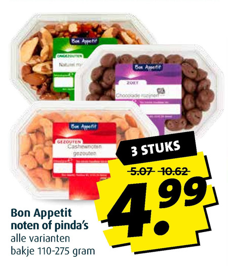 Bon Appetit   pindas, noten folder aanbieding bij  Boni - details