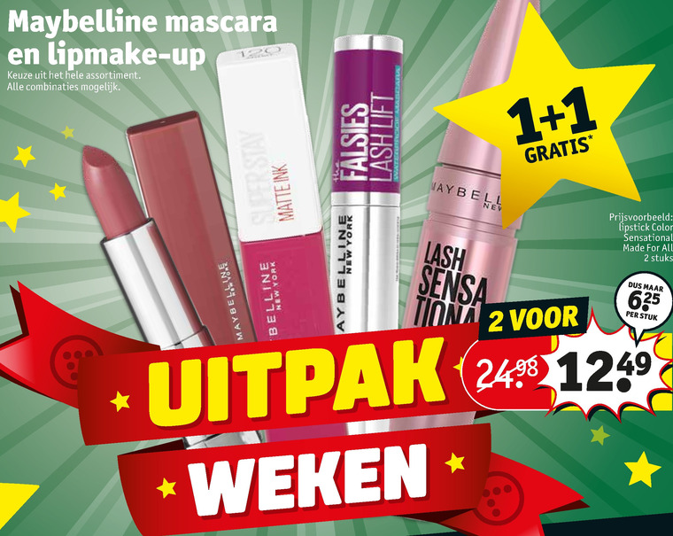 Maybelline   lipstick, lipgloss folder aanbieding bij  Kruidvat - details