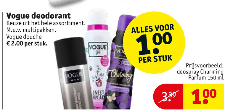 Vogue   deodorant folder aanbieding bij  Kruidvat - details