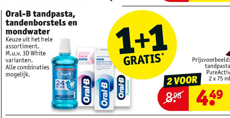 Oral-B   tandenborstel, tandpasta folder aanbieding bij  Kruidvat - details