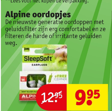 Alpine   oordopje folder aanbieding bij  Kruidvat - details