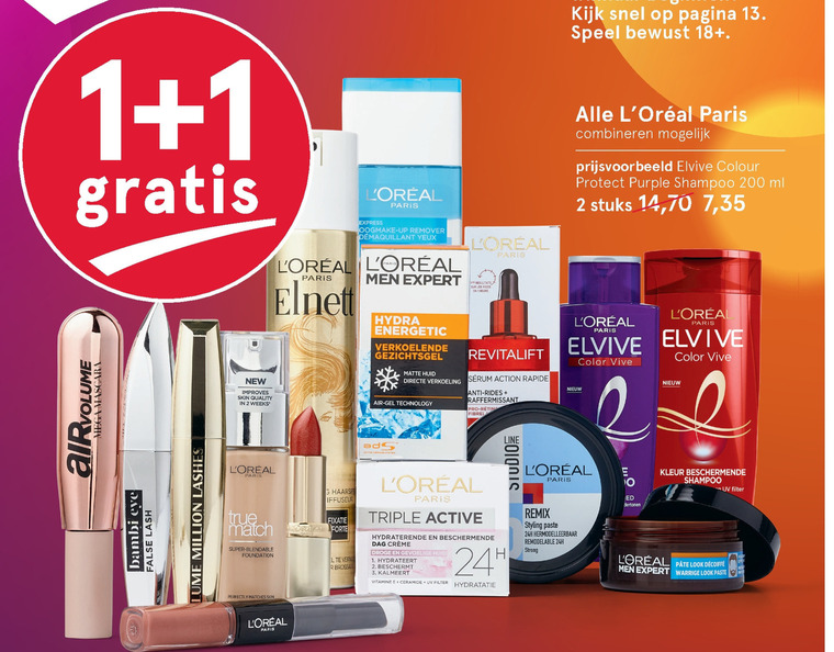 Elvive   dagcreme, gezichtsverzorging folder aanbieding bij  Etos - details