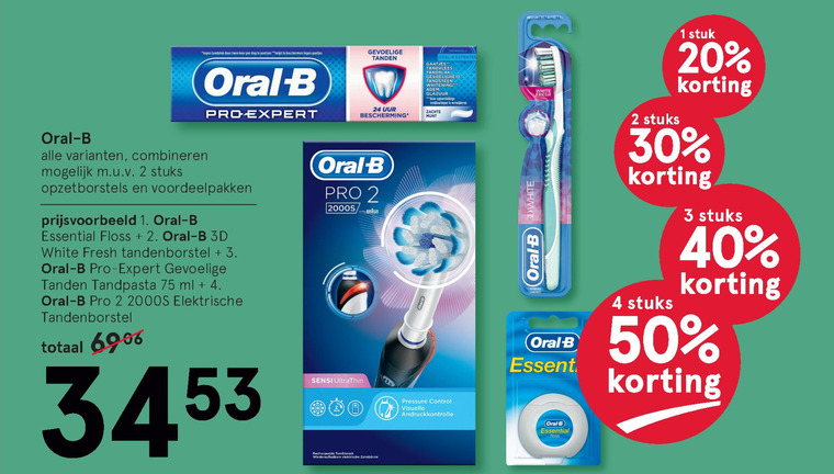 Braun Oral-B   electrische tandenborstel, opzetborstel folder aanbieding bij  Etos - details